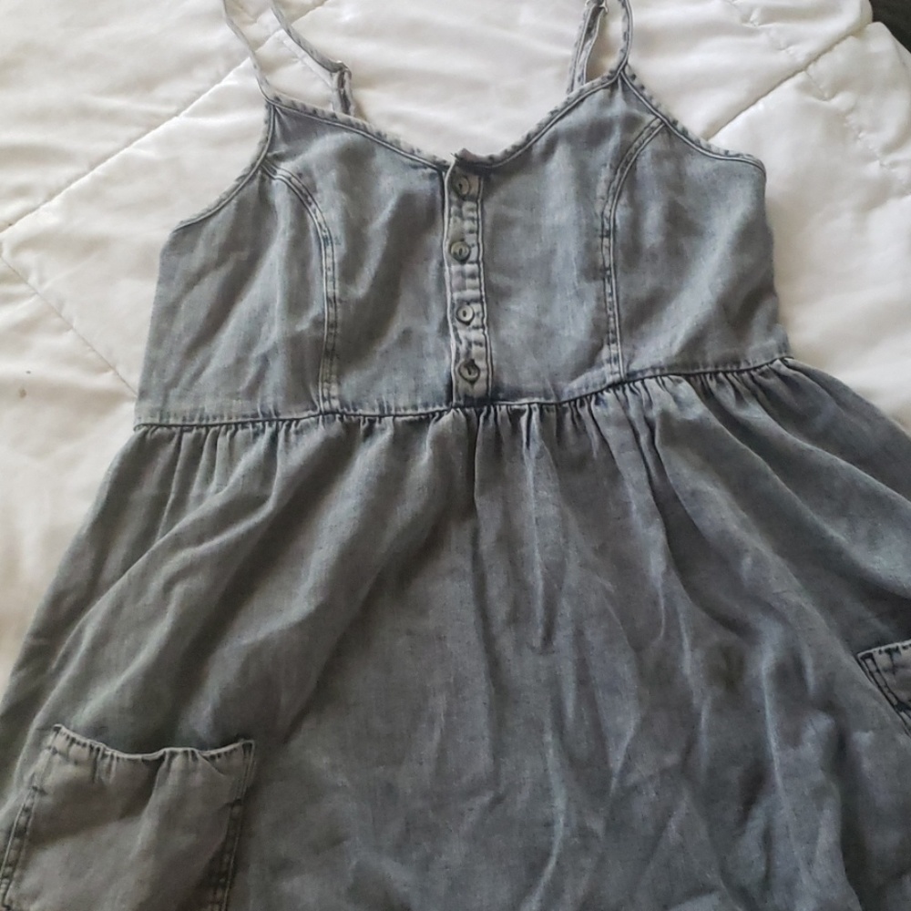 TOPSHOP LIGHT DEMIN BABY DOLL DRESS
